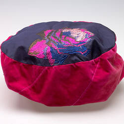 Hat - Velvet, Dark Pink, 1920s