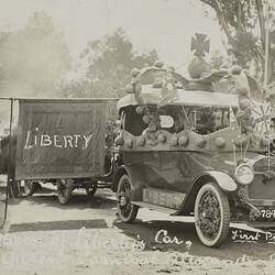 Postcard - 'Queen of Liberty's Car', Alexandra, 9 Apr 1917