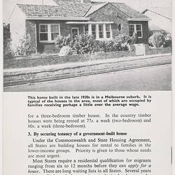 Booklet - Department of Immigration, 'Facts About Housing in Australia', Jan 1958