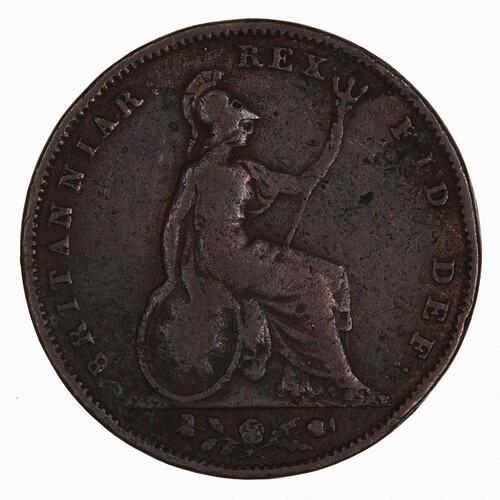 Coin - Farthing, William IV, Great Britain, 1837 (Reverse)