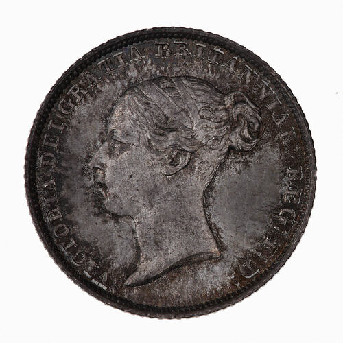 Coin - Sixpence, Queen Victoria, Great Britain, 1851 (Obverse)