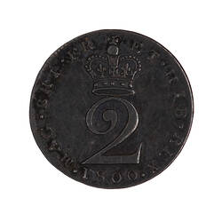 Coin - Twopence, George III, Great Britain, 1800 (Reverse)