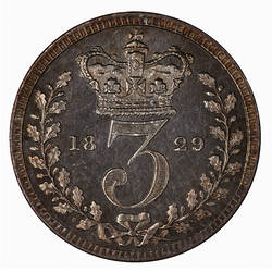 Coin - Threepence, George IV, Great Britain, 1829 (Reverse)