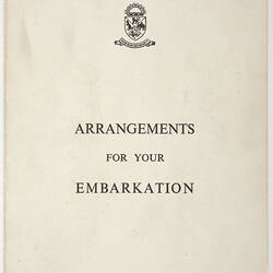 Leaflet - Arrangements for your Embarkation, P&O Lines, 1957