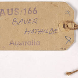 Tag - Germany to Australia, 1950