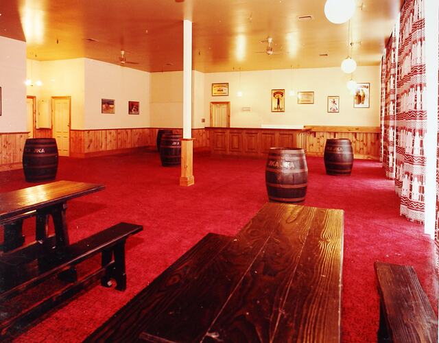 Photograph - Interior of Jika Jika Bar in Eastern Annexe, Royal Exhibition Building, Melbourne, 1983