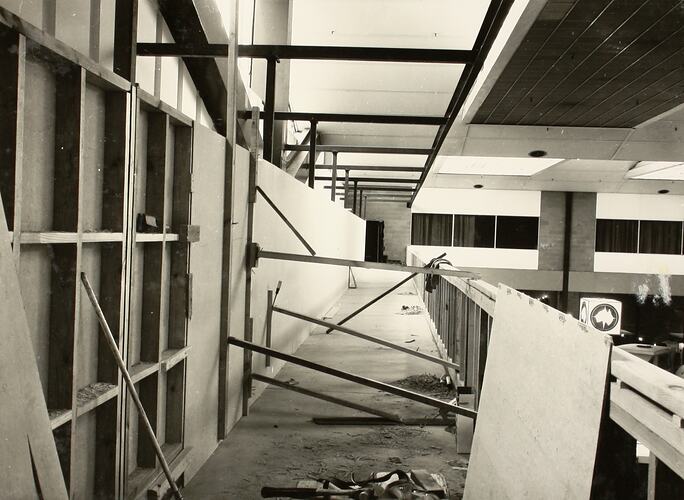 Photograph - Construction of Aerial Link to Convention Centre, Exhibition Building, Melbourne, 1977