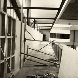 Photograph - Construction of Aerial Link to Convention Centre, Exhibition Building, Melbourne, 1977