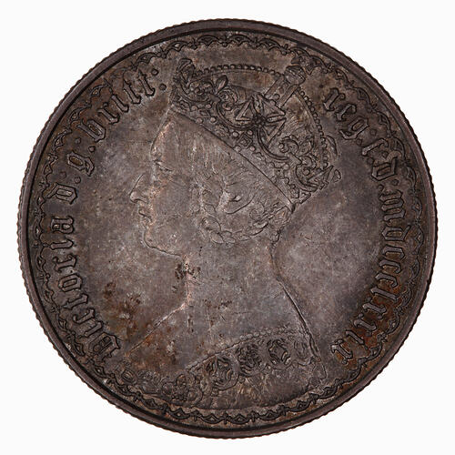 Coin - Florin, Queen Victoria, Great Britain, 1879 (Obverse)