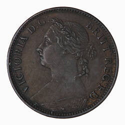 Coin - Farthing, Queen Victoria, Great Britain, 1891 (Obverse)