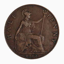 Coin - Halfpenny, Edward VII, Great Britain, 1910 (Reverse)