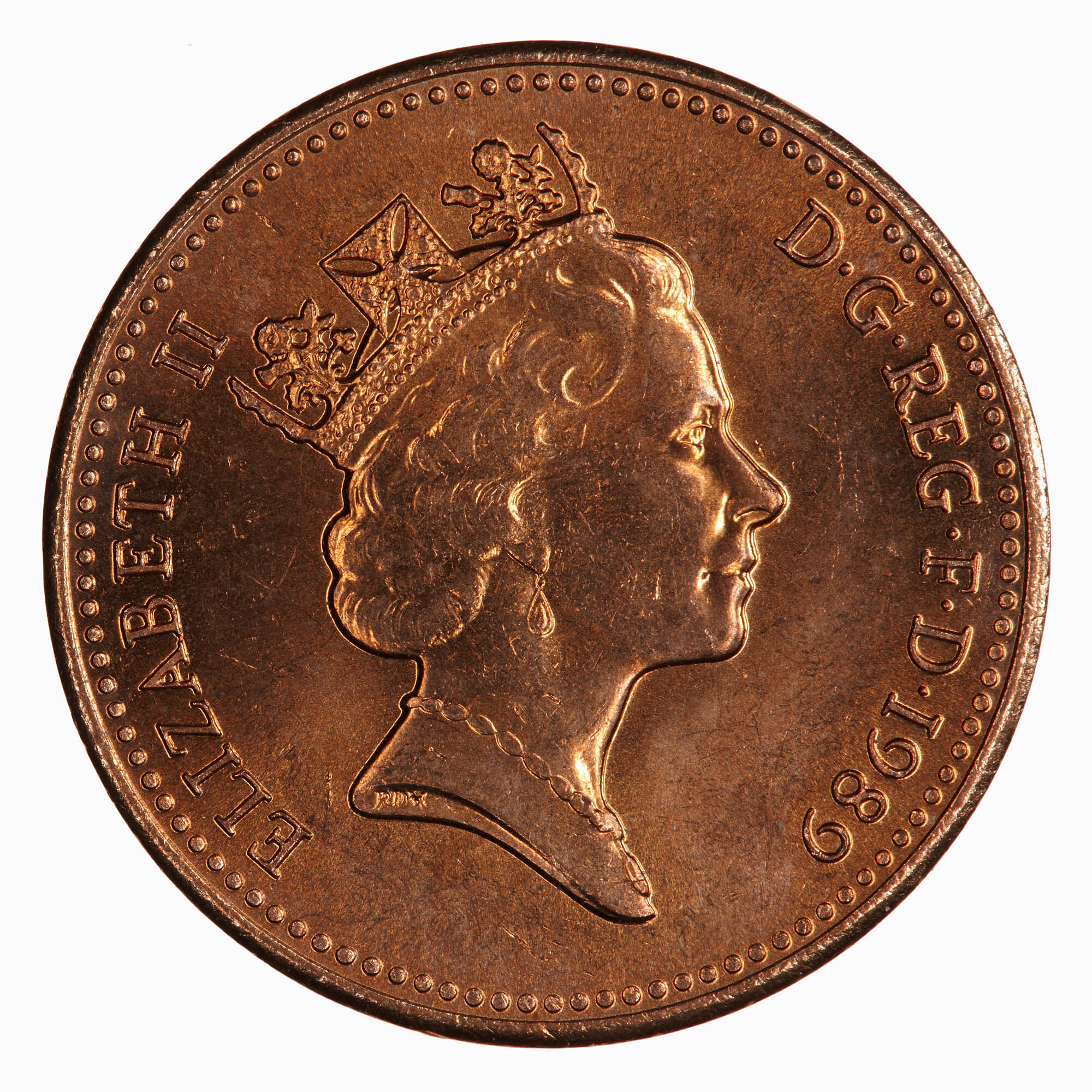 Coin - 1 Penny, Elizabeth II, Great Britain, 1989