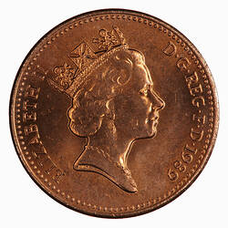 Coin - 1 Penny, Elizabeth II, Great Britain, 1989 (Obverse)