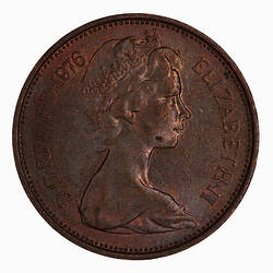 Coin - 2 New Pence, Elizabeth II, Great Britain, 1976 (Obverse)