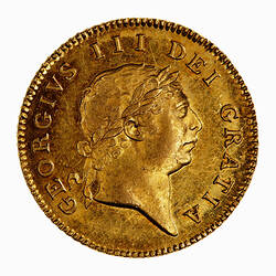 Coin - Half-Guinea, George III, Great Britain, 1813 (Obverse)