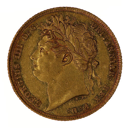 Coin - Sovereign, George IV, Great Britain, 1822 (Obverse)