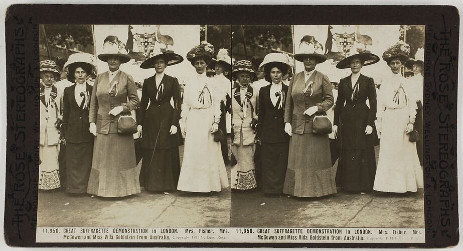 Stereograph - 'Great Suffragette Demonstration in London', England, circa 1910