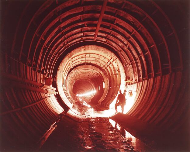 Photograph - Construction of Train Tunnel, Melbourne, Victoria, Mar 1975