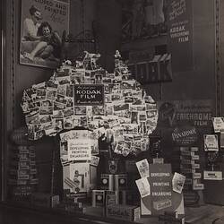 Photograph - Kodak Australasia Pty Ltd, Section of Shop Front Product Display, Kodak Film, circa 1930s