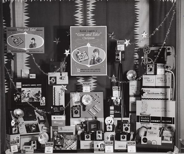Photograph - Kodak, Shopfront Display, 'Kodak Suggests a Give and Take Christmas'
