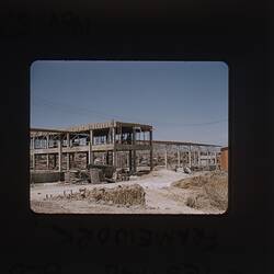 Slide - Kodak, Testing Building Framework, Coburg, 1957