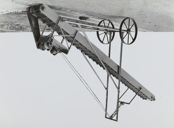 Photograph - Schumacher Mill Furnishing Works, Elevating Beam Conveyor-Elevator, Port Melbourne, Victoria, 1945