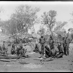 Preparation for an Arrernte corroboree, Alice Springs, Central Australia, 1901