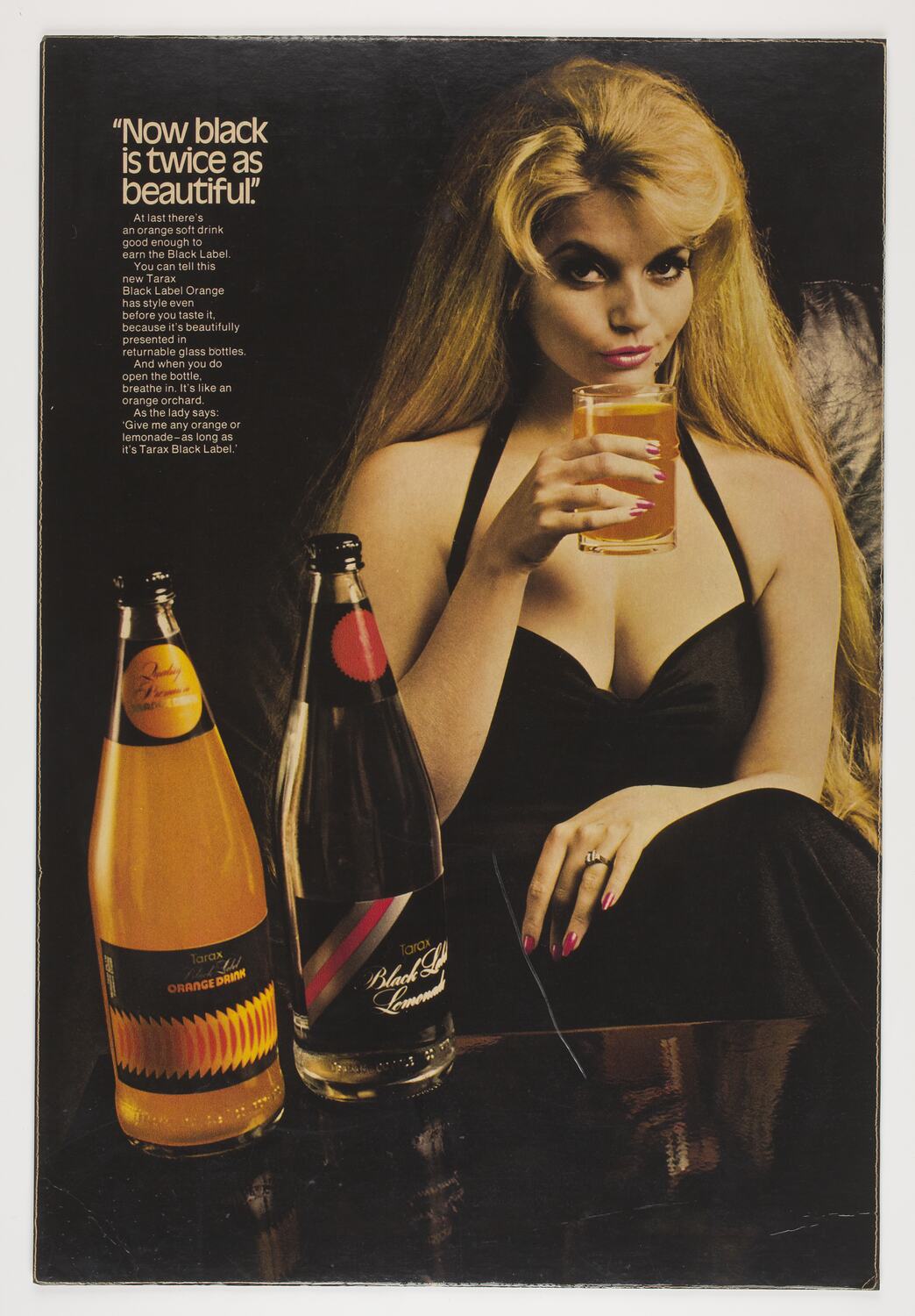 Sign - Tarax 'Black Label' Lemonade, circa 1974