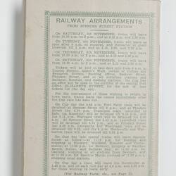 Race Program - Cup Day 1930