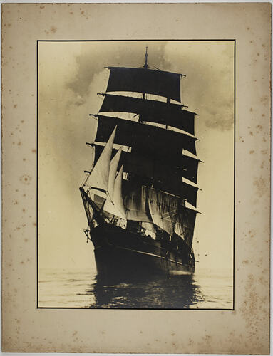 Photograph - SY Discovery Under Full Sail, Frank Hurley, Antarctica, 1929-1930