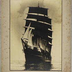 Photograph - The Discovery Under Full Sail, BANZARE Voyage 1, Cape Town, South Africa, 1929