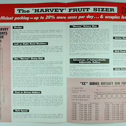 Open bulletin, white pages, red and black printed text and diagrams.