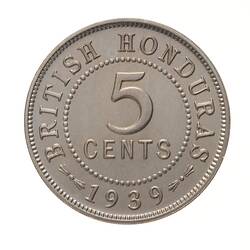 Proof Coin - 5 Cent, British Honduras (Belize), 1939