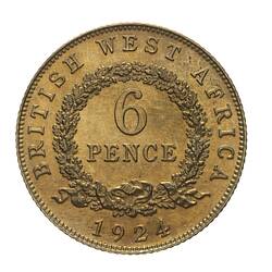 Proof Coin - 6 Pence, British West Africa, 1924