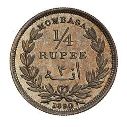 Proof Coin - 1/4 Rupee, Mombasa, Kenya, 1890