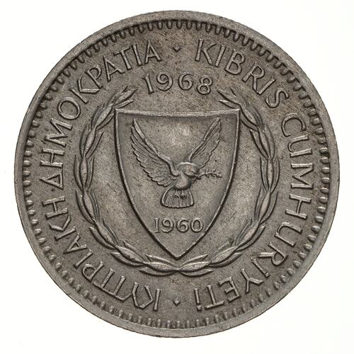 Coin - 25 Mils, Cyprus, 1968