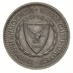 Coin - 25 Mils, Cyprus, 1968