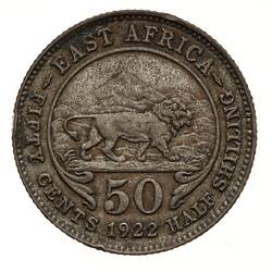 Coin - 50 Cents, British East Africa, 1922