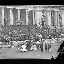 Glass Negative - Soldiers on Steps of Parliament House, Melbourne, Victoria, 1901