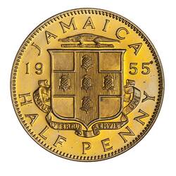 Proof Coin - 1/2 Penny, Jamaica, 1955