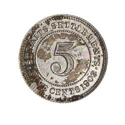 Coin - 5 Cents, Straits Settlements, 1903