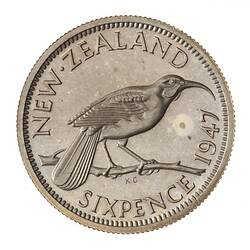Proof Coin - 6 Pence, New Zealand, 1947