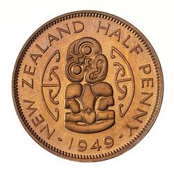 Proof Coin - 1/2 Penny, New Zealand, 1949