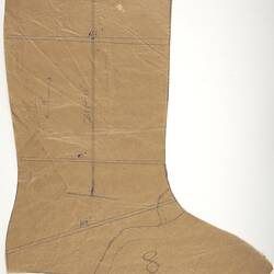 Shoe Pattern Piece, Boot, Mid-calf Style, 1930s-1970s