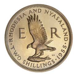 Proof Coin - 2 Shillings, Rhodesia & Nyasaland, 1955
