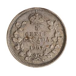 Coin - 5 Cents, Canada, 1907