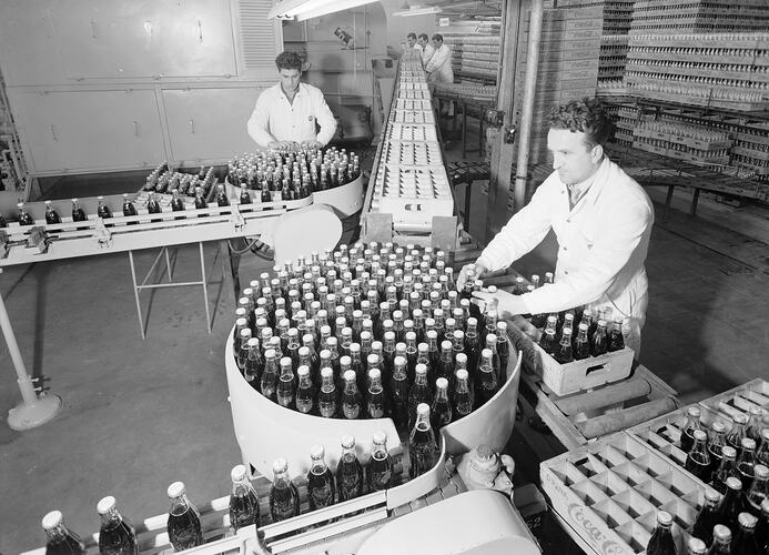 Coca-Cola, Bottling Factory, Melbourne, Victoria, Aug 1954