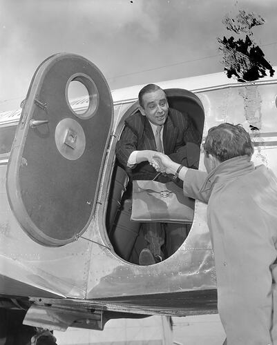 Two Men and an Aeroplane, Moorabbin Airport, Moorabbin, Victoria, 1953