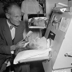 Doctor with Patient, Fairfield Hospital, Melbourne, Victoria, 1955