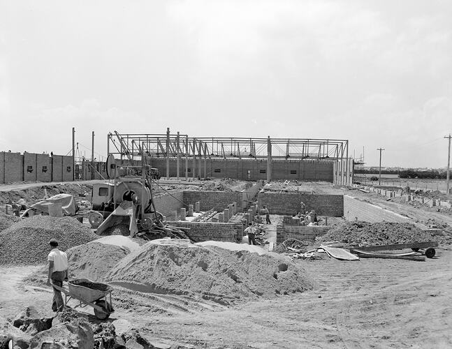 Negative - Davies, Coop & Co Ltd, Construction Site, Kingsville, Victoria, Feb 1954